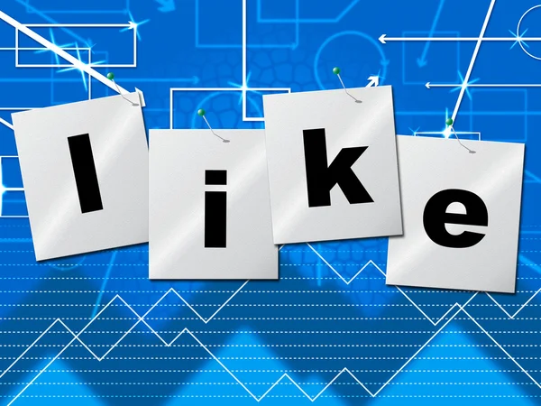 Fans gillar indikerar sociala medier och efterföljare — Stockfoto