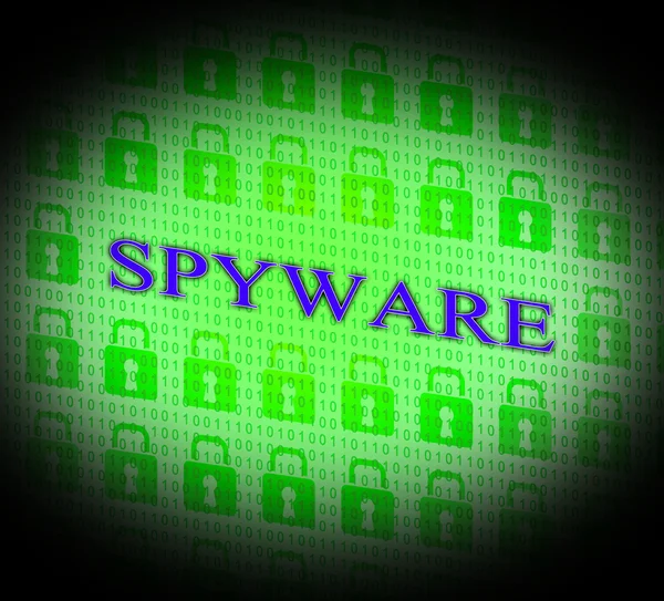 Gehackte Spyware bedeutet unbefugtes Knacken und Angreifen — Stockfoto