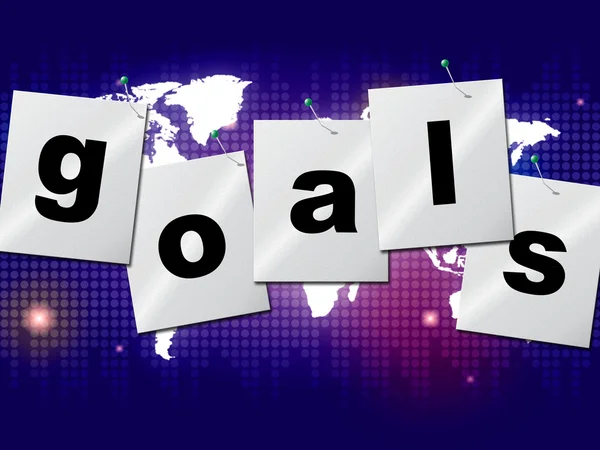 Goals Targets Indicates Aspirations Objectives And Forecast — Stock Photo, Image