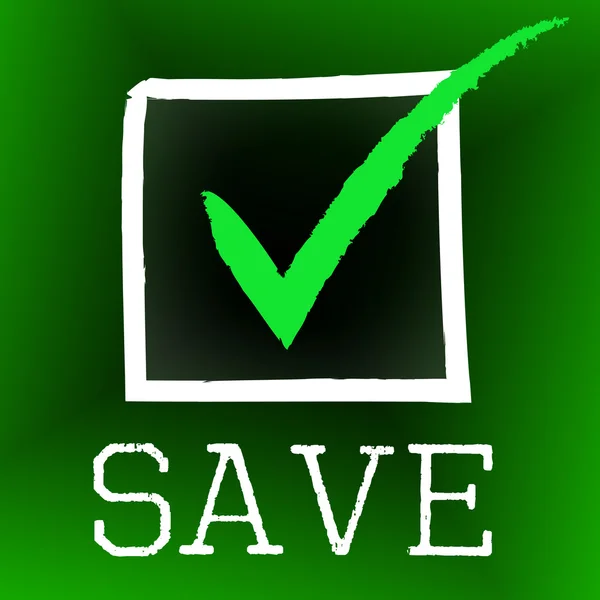 Tick Save Indicates Increase Passed and Check — стоковое фото