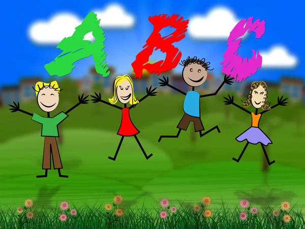 Educación Abc significa alfabeto y alfabético para niños — Foto de Stock