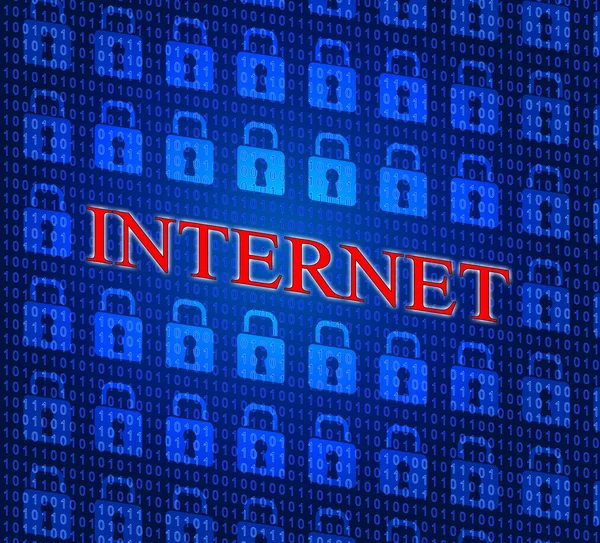 Internet en ligne indique le World Wide Web et les sites Web — Photo