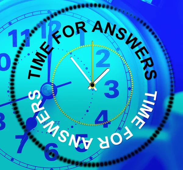 Time For Answers Indicates Knowhow Info And Assist — Stock Photo, Image