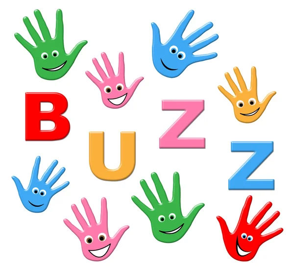 Kids Buzz Means Public Relations And Childhood — Stock Photo, Image