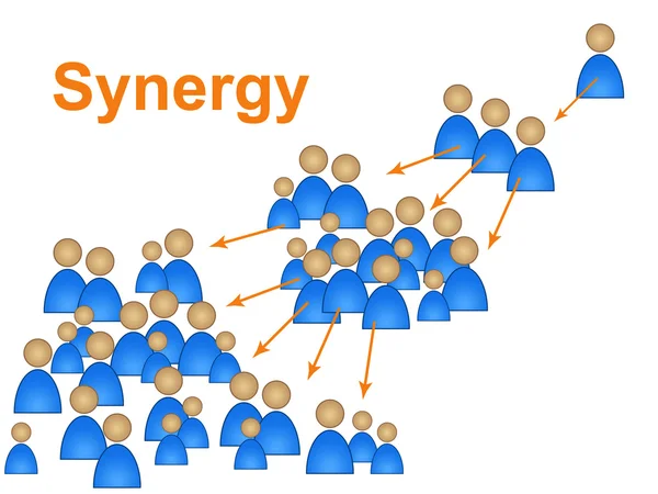 Team synergie betekent samenwerken en samen te werken — Stockfoto