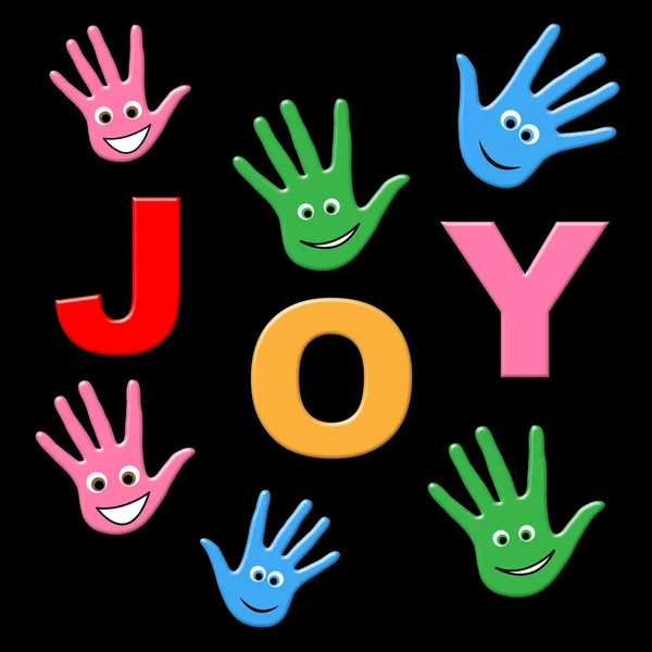 Joy kids zeigt fröhliche positive und freudige — Stockfoto