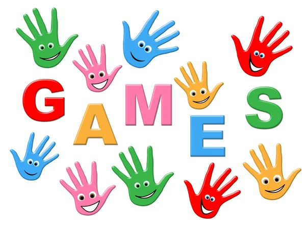 Games Kids Indicates Play Time And Child — Stock Photo, Image