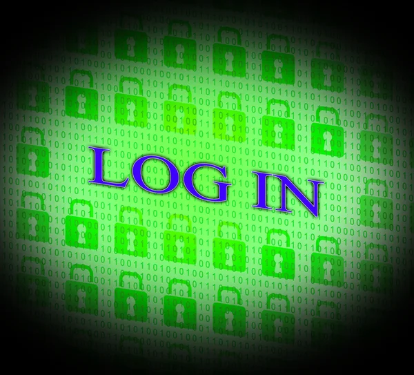 Log In Shows World Wide Web And Encryption — Stock Photo, Image