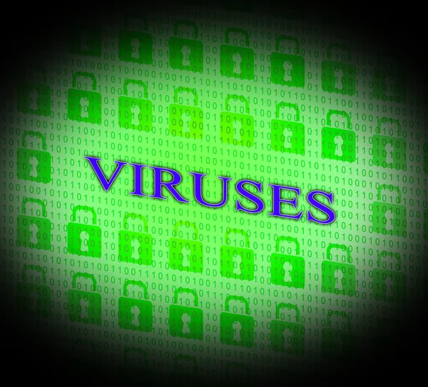 Online virus geeft aan world wide web en veilig — Stockfoto