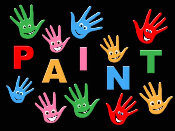 Kids Paint Indicates Colour Color And Youngster — Stock Photo, Image