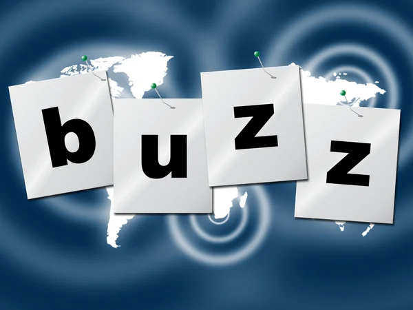 Buzz szó jelzi, public relations és reklám — Stock Fotó