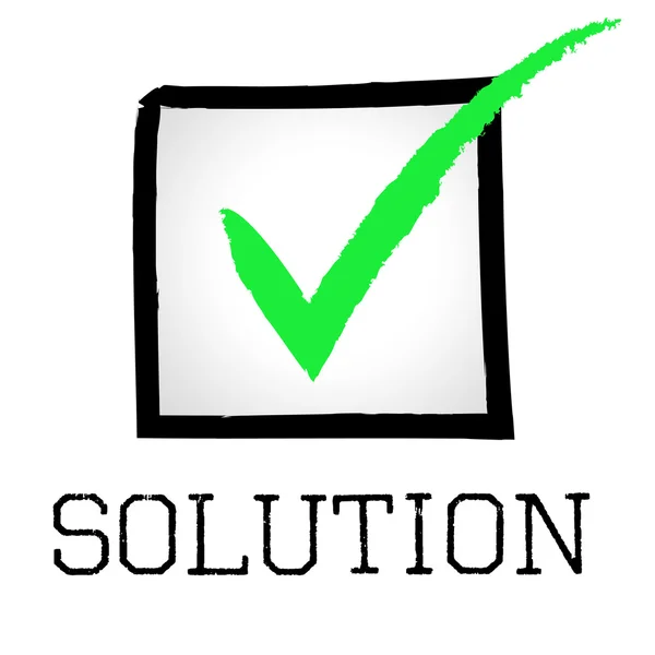 Solution Tick Shows Checked Successful And Passed — Stock Photo, Image