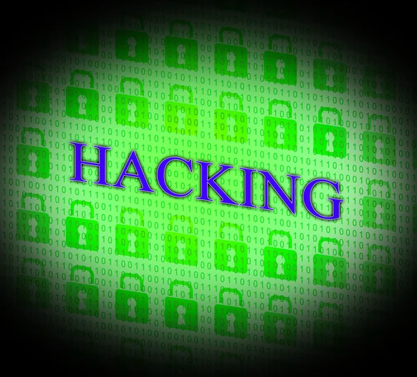 Hacking Online Indicates World Wide Web And Unauthorized — Stock Photo, Image