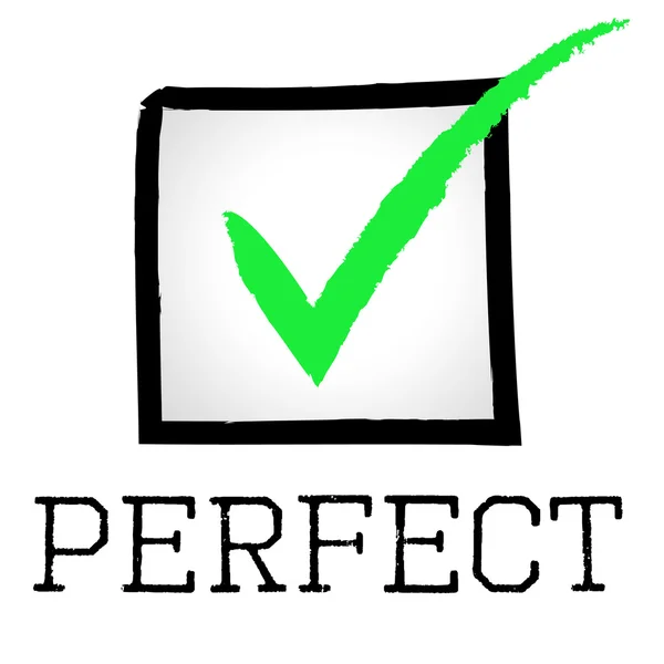 Tick Perfect Means Number One And Approved — Stock Photo, Image