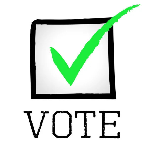 Vote Tick Means Passed Choosing And Poll — Stock Photo, Image
