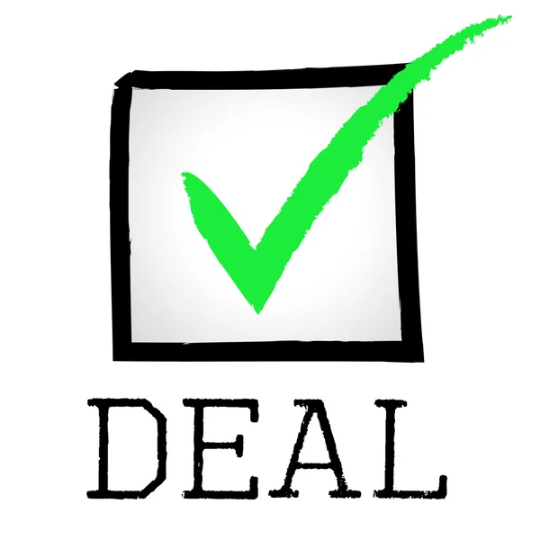 Tick Deal Means Hot Deals And Bargain — Stock Photo, Image