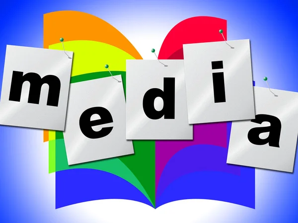 Word Media Shows Multimedia Newspaper And Tv — Stock Photo, Image