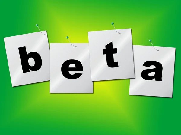 Beta Download вказує програму Розробка і випробування — стокове фото
