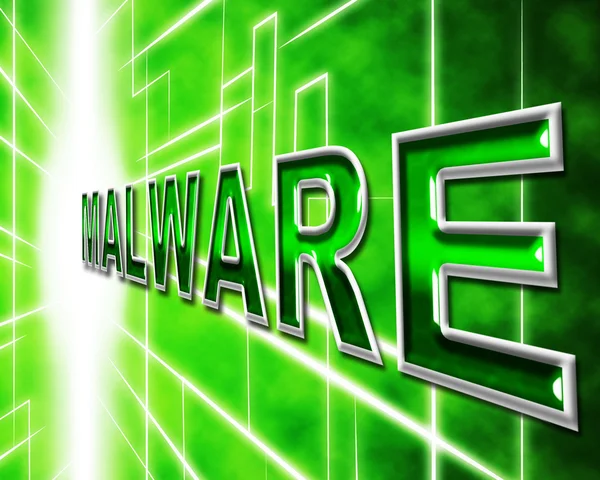 Malware-Sicherheit zeigt geschützte eingeschränkte und sichere — Stockfoto
