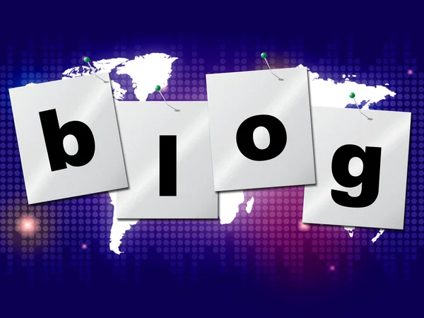 Wereld blog toont wereldwijd planeet en blogger — Stockfoto