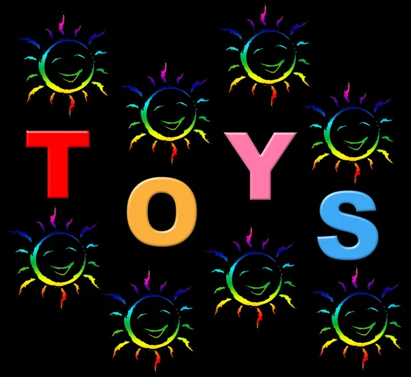 Çocukların oyuncakları alışveriş perakende ve genç gösterir — Stok fotoğraf