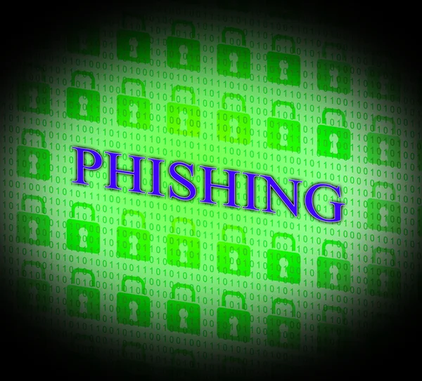 Phishing Hacked Represents Theft Hackers And Unauthorized — Stock Photo, Image