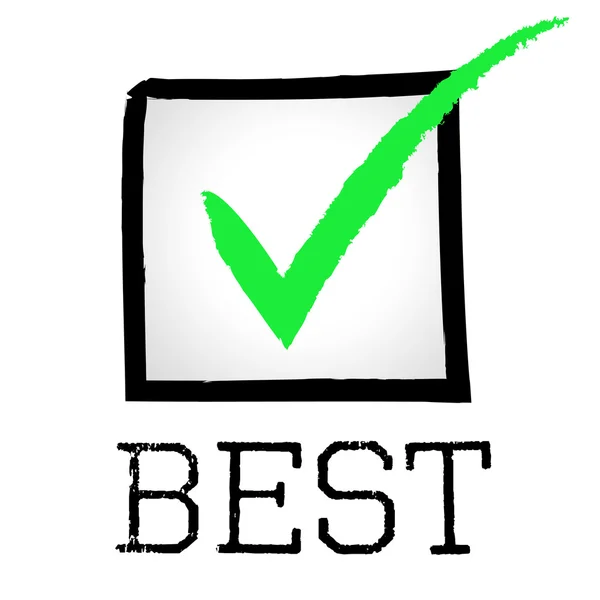 Tick Best Represents Checkmark Unbeatable And Optimal — Stock Photo, Image