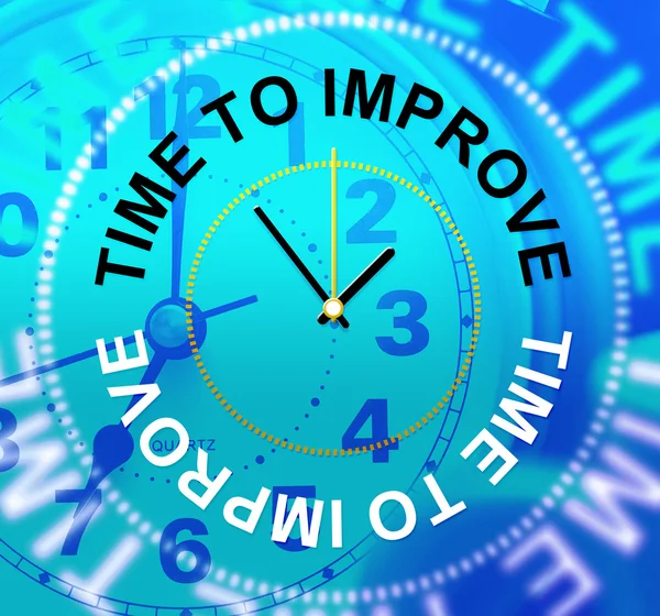 Time To Improve Means Improvement Plan And Growth — Stock Photo, Image