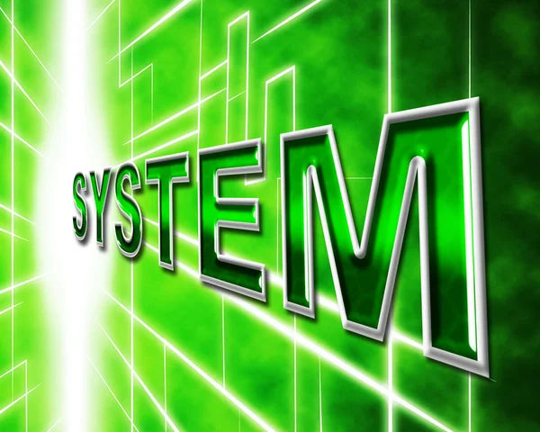 La tecnología del sistema representa los sistemas de alta tecnología y digital — Foto de Stock