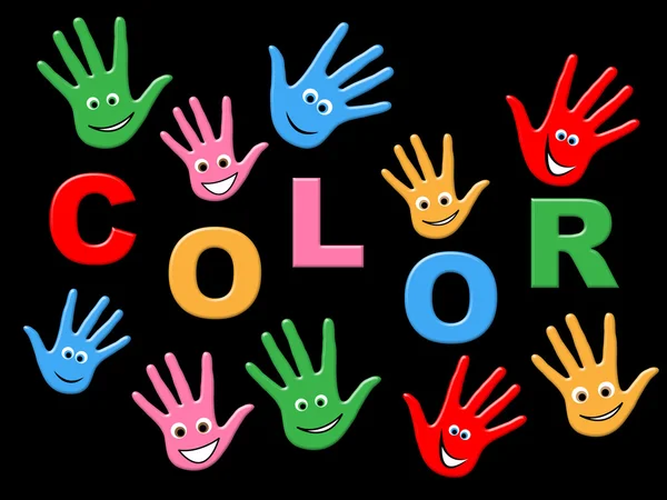 Handprints Colorful Indicates Vibrant Child And Creativity — Stock Photo, Image