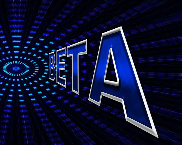 Beta Software Indicates Programming Softwares and Download — стоковое фото