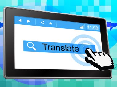 Online tercüme etmek gösteren web sitesi ve internet