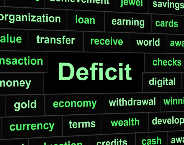 Deficit Debts Means Financial Obligation And Arrears — Stock Photo, Image