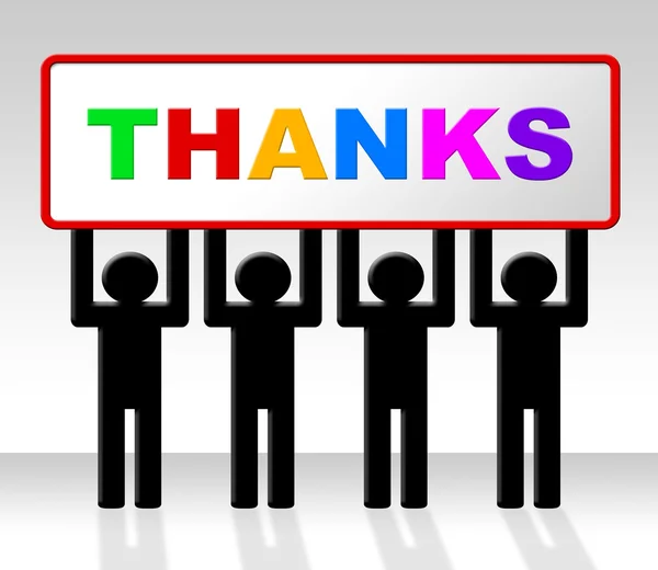 Dank u betekent bericht dankbaar en dankbaarheid — Stockfoto