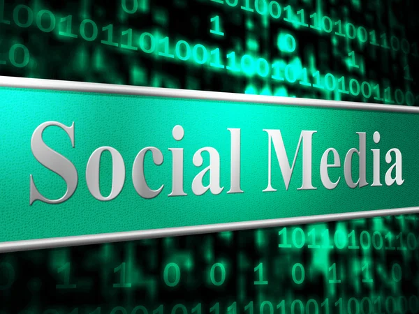 Redes Sociales Muestra Foros Internet y Web — Foto de Stock