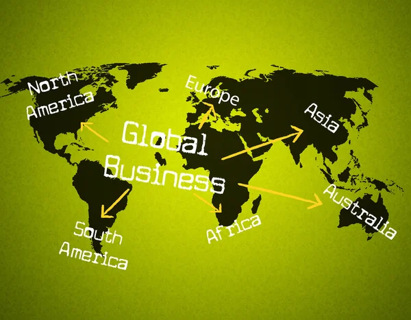 El negocio global representa la globalización comercial y la globalización —  Fotos de Stock