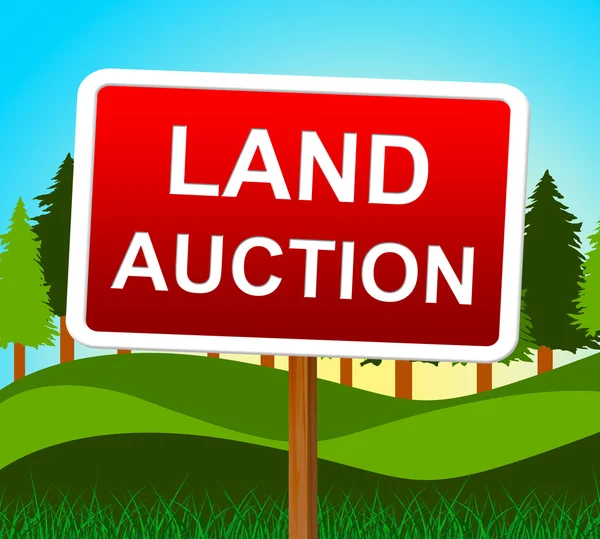 Aukce pozemků představuje stavební parcely a dražby — Stock fotografie