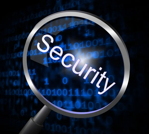 Magnifier Security Represents Magnifying Encrypt And Research — Stock Photo, Image