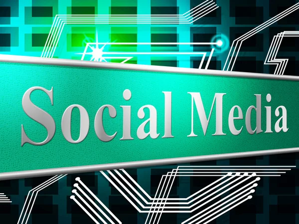 Las redes sociales indican noticias y blogs — Foto de Stock