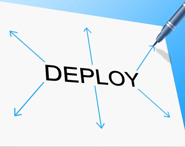 Deployment Deploy Indicates Put Into Position And Dispose — Stock Photo, Image