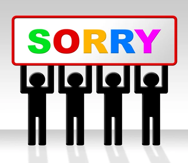 Sign Sorry Represents Apology Placard And Apologize — Stock Photo, Image