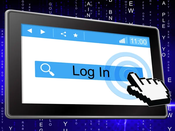 Log In Means World Wide Web And Enter — Stock Photo, Image