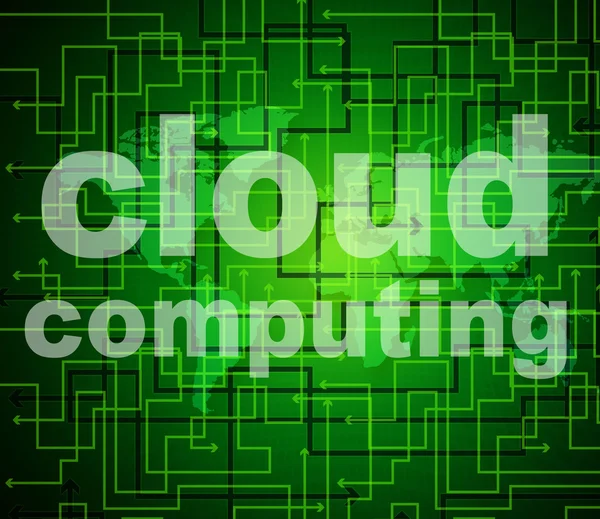 Cloud computing betekent computernetwerk en cloud computing — Stockfoto