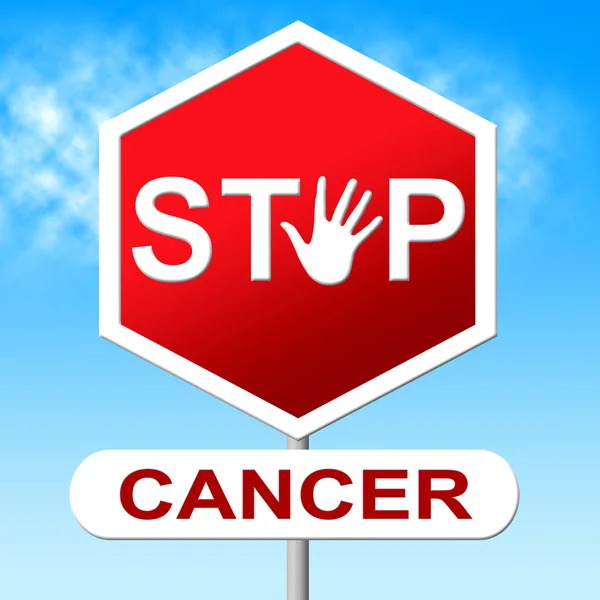 Stop Cancer Shows Cancerous Growth And Control — Stock Photo, Image