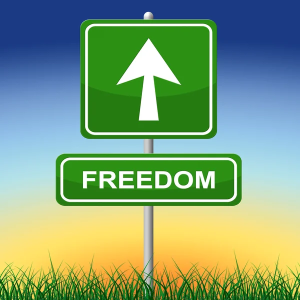 Znak wolności reprezentuje uciec i kierunek — Zdjęcie stockowe