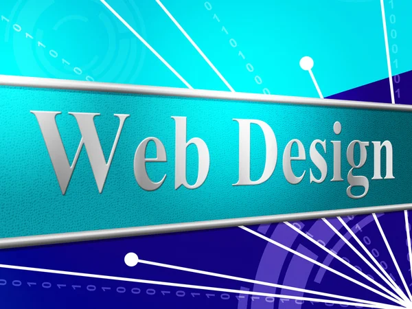 Diseño Web significa sitios web en línea y neto — Foto de Stock