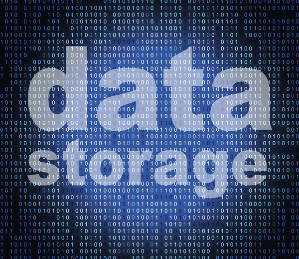 Armazenamento de dados significa disco rígido e bytes — Fotografia de Stock