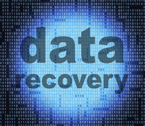 Odzyskiwanie danych pokazuje powrót i bajtów — Zdjęcie stockowe