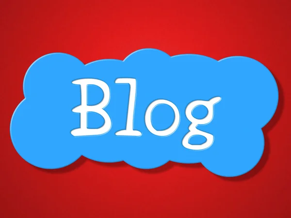 블로그 로그인 나타내는 웹 로그 블로거와 메시지 — 스톡 사진
