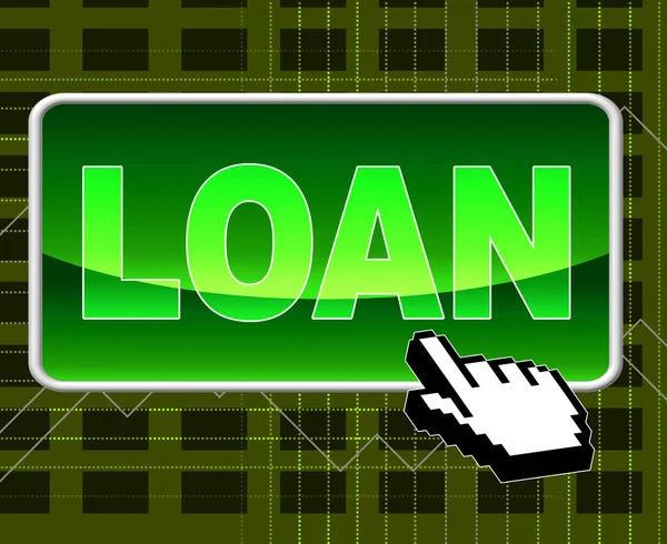 Loan Button Shows World Wide Web And Loaning — Stock Photo, Image